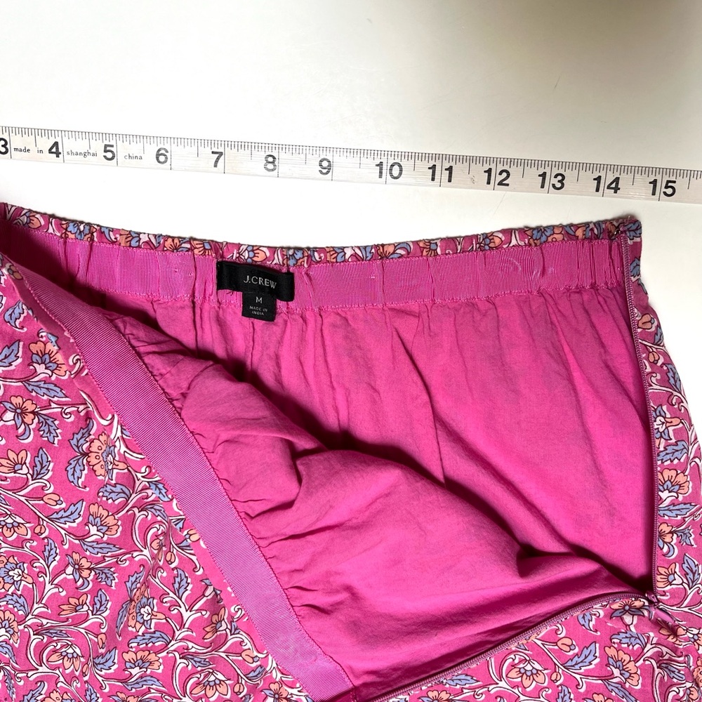 J Crew pink vines block print skirt - Picture 6 of 11